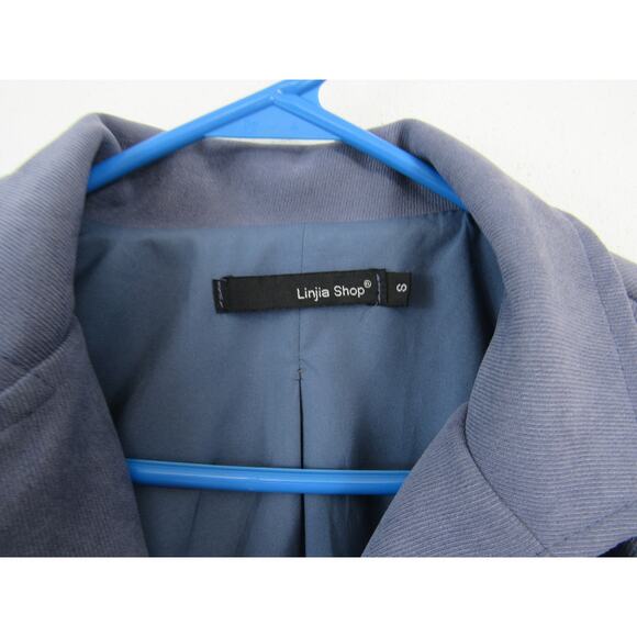 Linjia Shop Small Crop Blazer Mia Royal Blue Military Jacket Style - Picture 3 of 8